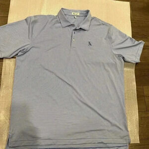 [XXL]Peter Millar Summer Comfort Blue Pinstripes Polo  Shirt
